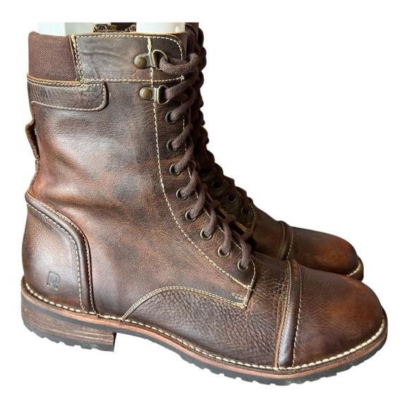 Roan Buff Cap Toe Leather Boot Brown Leather Men size 10.5 - Picture 1 of 10